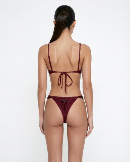 Bordeaux Kira Brazilian Bikini Bottom Alex Cup Bikini Top back view